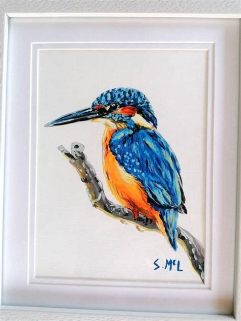 Kingfisher Acrylic Painting Kingfisher Painting Kingfisher Bird