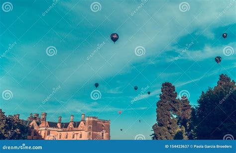 Hot Air Balloons Flying Over The Ashton Court Editorial Photography