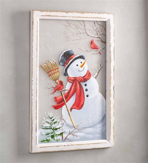 This Hand Painted Snowman Wall Art Will Melt Your Heart A Cheerful