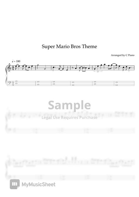 Super Mario Bros Super Mario Bros Easy Version Sheets By C Piano