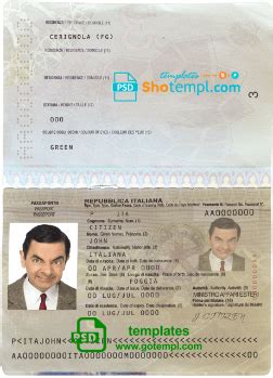 Italy Passport Template In Psd Format Fully Editable With All Fonts