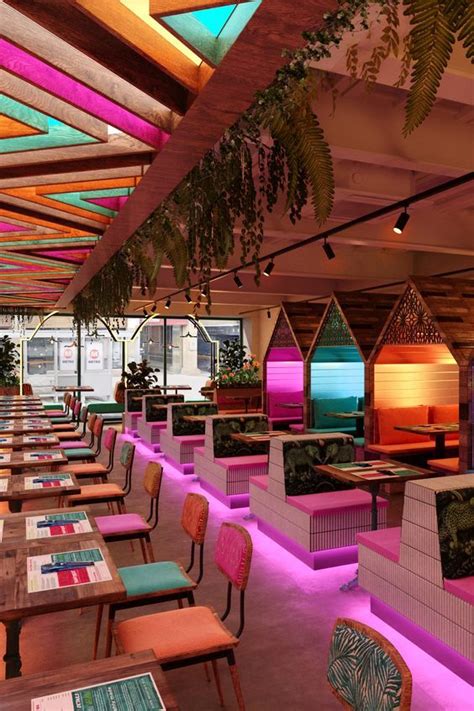 Funky Colourful Contemporary Interior Design For Indian Street Food