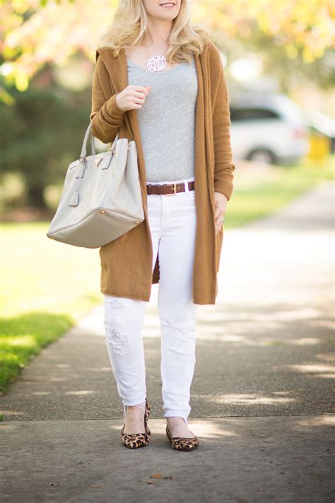 Camel Cardigan And Leopard Print Flats The Blue Hydrangeas A