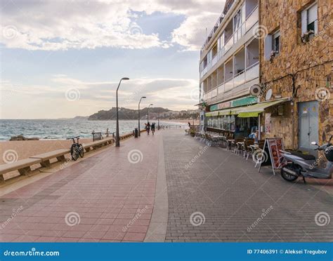 Evening Seafront In Lloret De Mar Spain Editorial Photo Image Of