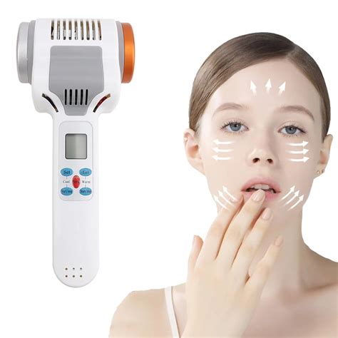 Ultrasonic Hot Cold Hammer Cryotherapy Warm Ice Heating Facial Skin Lifting Tighten Anti Aging