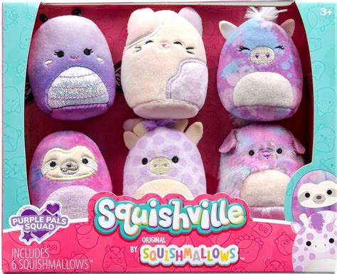 Squishmallows Squishville Purple Pals Squad 2 Mini Plush 6 Pack Set