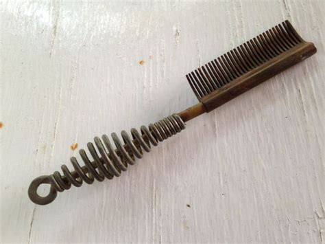 Antique Brass Hot Comb Vintage Hair Press By Eightboardsfarm Vintage