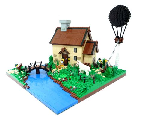 Wallpaper Illustration City Ass House Lego Bridge River Spaceship Balloon Pirates