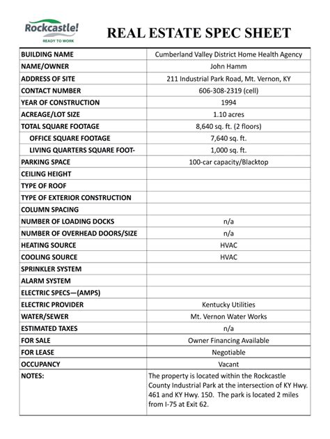 REAL ESTATE SPEC SHEET 2020 2022 Fill And Sign Printable Template