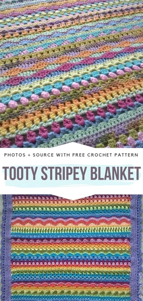 Striped Crochet Baby Blanket Free Patterns