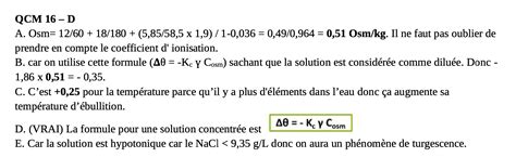 Propri T S Colligatives Des Solutions Biophysique Tutorat