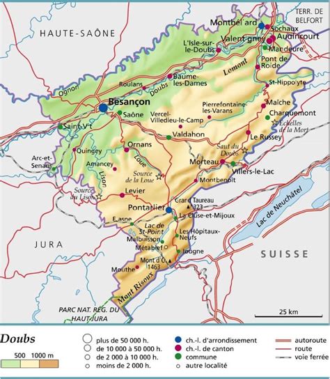 carte et plan du département du DOUBS Doubs Carte de france région