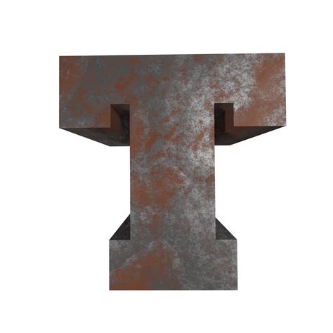 Iron Rusty Text Effect Letter T D Render Png