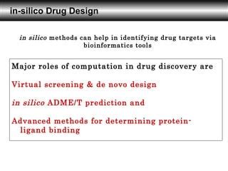 In Silico Drug Design An Intro Ppt