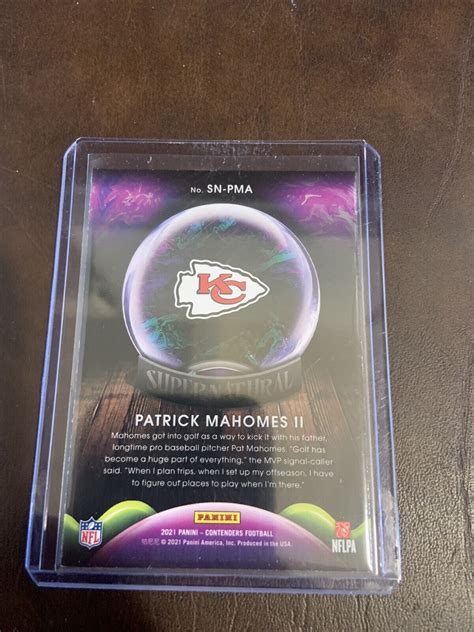 Mavin 2021 Contenders Football Patrick Mahomes Supernatural Insert