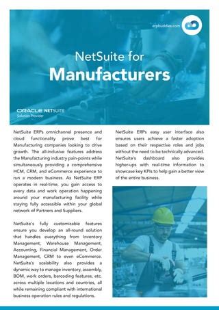 Netsuite For Manufacturers Pdf