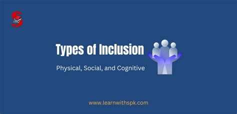 Types Of Inclusion Physical Social And Cognitive Learn With Spk