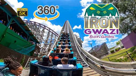 Vr K Iron Gwazi Roller Coaster Back Seat On Ride Pov Busch Gardens