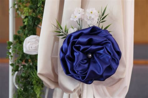 Royal Blue Pew Bows Elegant Wedding Bows Pew Church Aisle Decorations