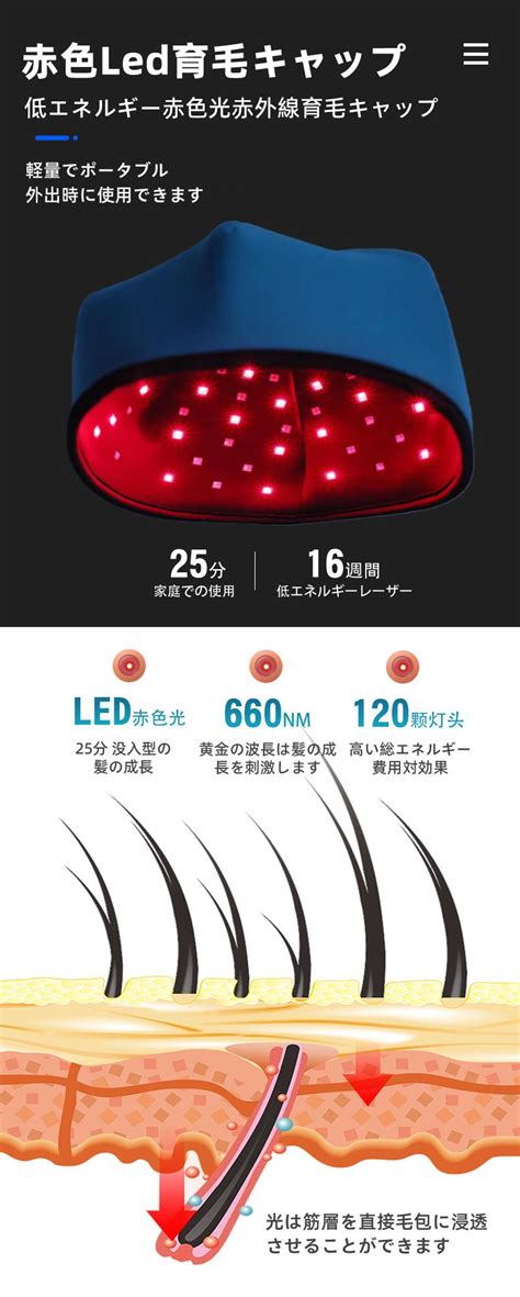 【楽天市場】育毛キャップ 赤色 Led 育毛 頭皮ケア ヘアケア 育毛システム120個 育毛 ヘルメット 治療ライト 育毛器 発毛器 育毛