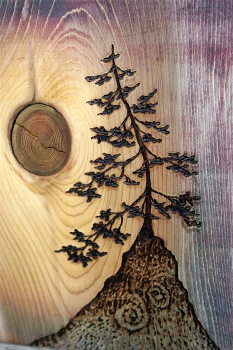 Ancient Tree Art Block Woodburning Etsy Tree Art Wood Slice Art