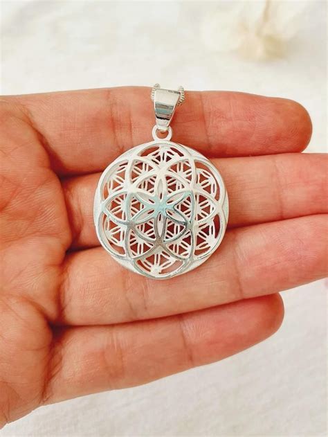 Flower Of Life Pendant Flower Of Life Necklace 925 Sterling Silver