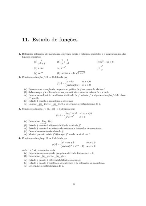 Ficha Estudo De Fun C Oes Intervalos De Monotonia Extremos