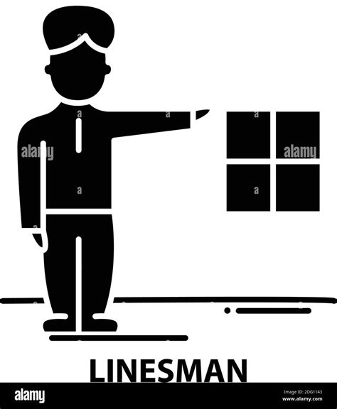 Linesman Icon Black Vector Sign With Editable Strokes Concept Symbol