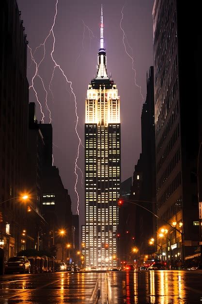 Empire State Building Bei Nacht Kostenlose Foto