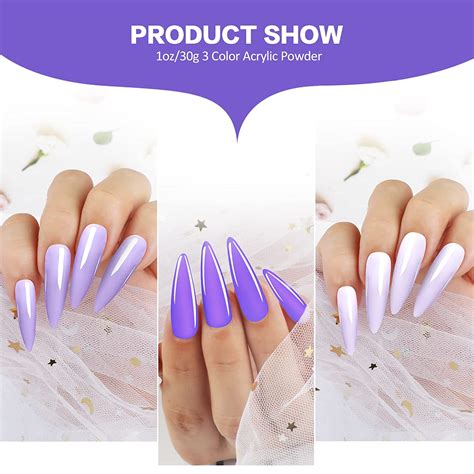 Morovan Acrylic Nail Kit With 3 Colors Acrylic Powders Liquid Set Nail