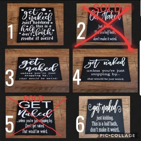 Handmade Wall Decor Get Naked Funny Bathroom Bedroom Wall Decor Poshmark