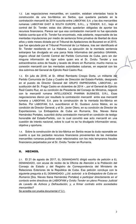 Demanda Contra Canciller De Cuba Bruno Rodr Guez Parrilla Pdf