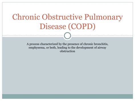 Ppt Chronic Obstructive Pulmonary Disease Copd Powerpoint