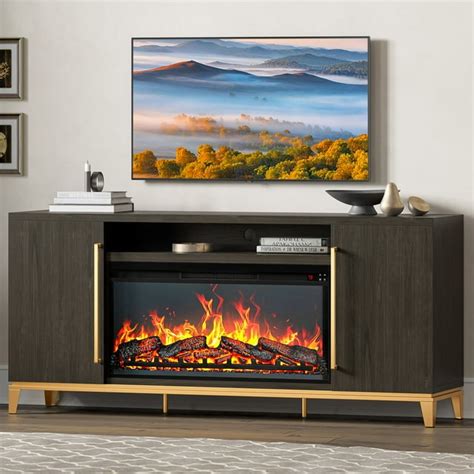 Belleze Fireplace Tv Stand With 36 Electric Fireplace Entertainment Center For Tvs Up To 75