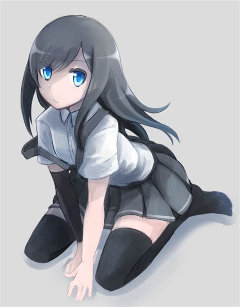 Safebooru 1girl Arm Warmers Asashio Kantai Collection Black Hair