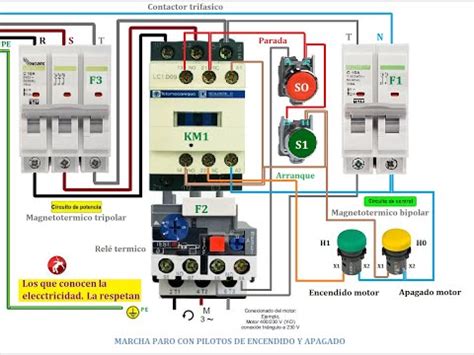 Esquemas Electricos Marcha Paro Con Pilotos De Encendido Y Apagado