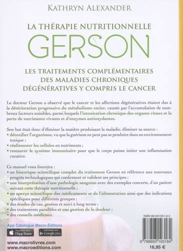 La Th Rapie Nutritionnelle Gerson De Kathryn Alexander Grand Format