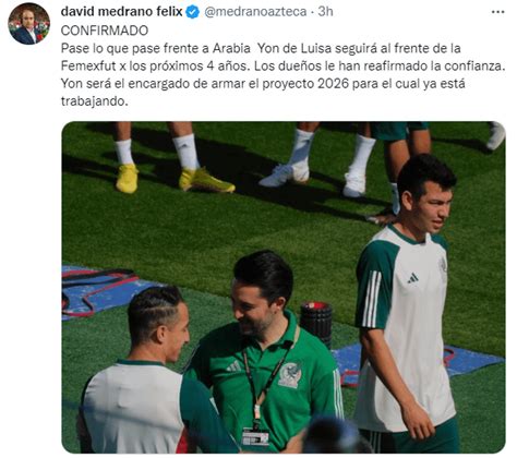 Selección Mexicana Se Confirmó El Futuro De Yon De Luisa Tras El Mundial De Qatar 2022