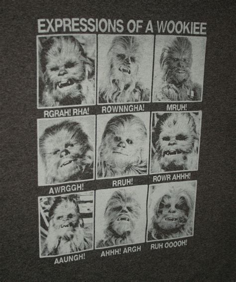 Retro Star Wars Expressions Of A Wookiee Chewbacca T Shirt New Sz Lg 2014 Ebay