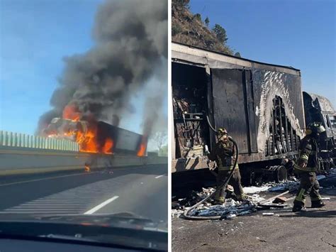 Se incendia tráiler en la México Cuernavaca y provoca terrible caos vial