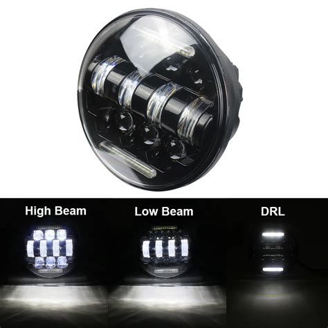 5 3 4 5 75inch Led Motorcycle Headlight Hi Low Beam With Drl For