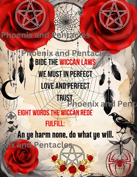 The Wiccan Rede Short Version One Sheet 85x11 In Pdf Png Wiccan