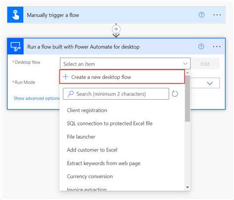 Creación de un flujo de escritorio de Power Automate Power Automate