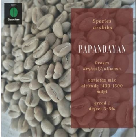 Jual Green Bean Biji Kopi Arabika Papandayan Dryhull Kg