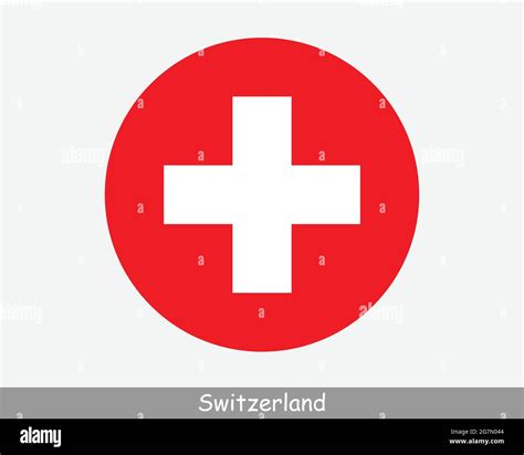 Switzerland Round Circle Flag Swiss Circular Button Banner Icon EPS