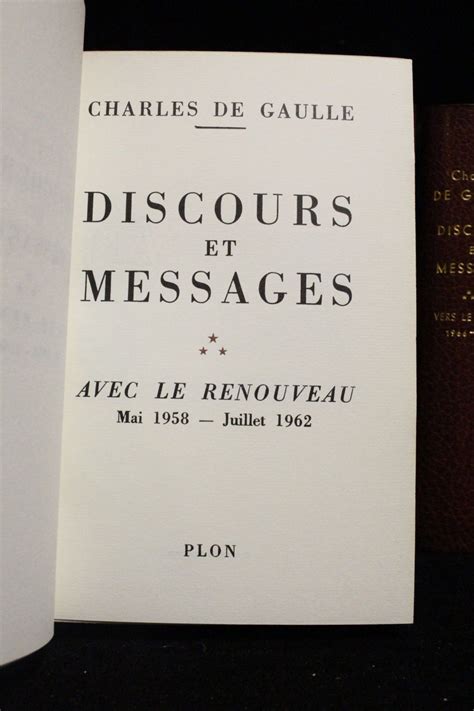 DE GAULLE Discours Et Messages Edition Originale Edition