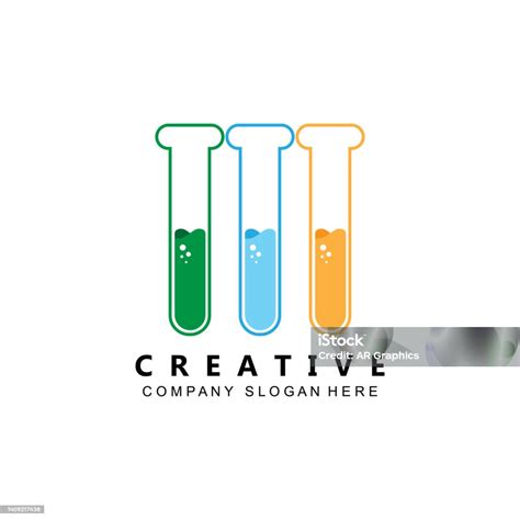 desain botol lab uji coba logo health medical lab ilustrasi stok