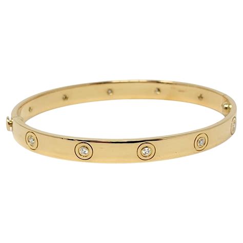 Cartier Love 18 Karat Yellow Gold Bangle Bracelet Authentic E56680 At 1stdibs Cartier Love