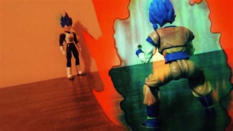 Dragon Ball Z Stop Motion Goku Goes Super Saiyan Blue Kaioken X10 Vs Vegeta Youtube