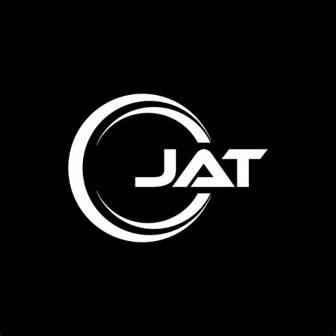 Jat Letter Logo Design With Black Background In Illustrator Vector